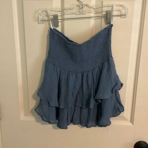 Blue ruffle skirt
